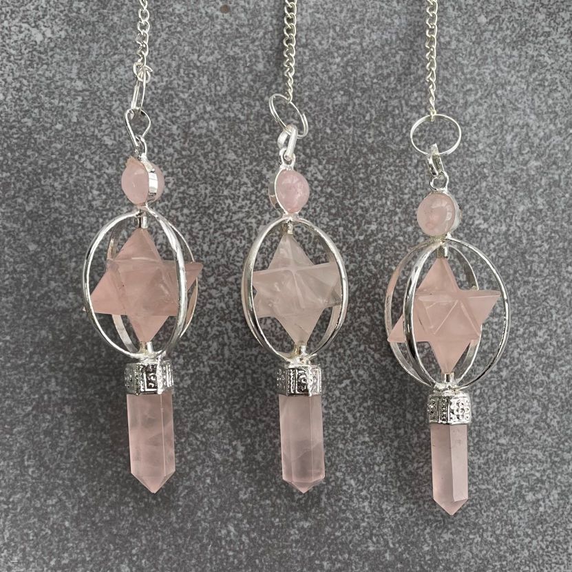 Rose Quartz Merkaba Point Pendulum Rose Quartz Merkaba Point Pendulum